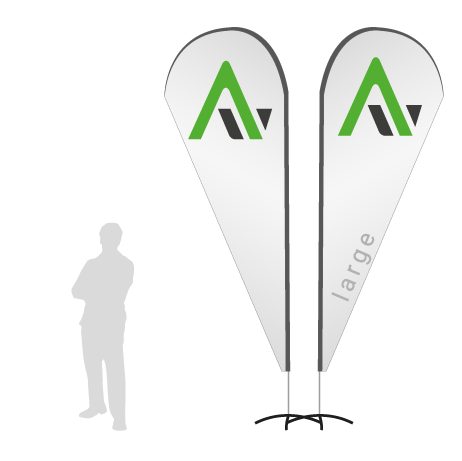 Beachflag Drop | Large (350 cm) | beidseitig bedruckt